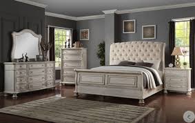 1 queen size bed, 2 nightstands only. Barton Creek Off White Queen Upholstered Sleigh Bed From Avalon Furniture Coleman Furniture