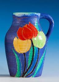 Sold Price A Rare Clarice Cliff Clouvre Tulip Pattern Inspiration Lotus Jug C 1930 December 4 0113 10 00 Am Gmt Clarice Cliff Pottery Art Rose Painting