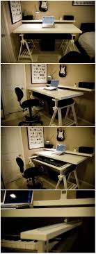 desk keyboard stand i have been noodling this idea for ages but couldn t make it work finally found someone who d home studio desk ikea desk minimalist desk