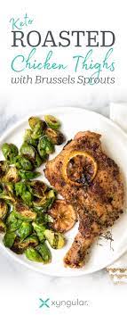 A Healthy Roasted Chicken Thighs With Brussels Sprouts Recipe Approved For The Keto Meal Plan Brussel Sprouts Roasted Chicken Thighs Macro Meals