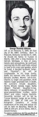 Obituary for George Thurman Johnson, 1909-2009 (Aged 100)
