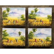 Tentunya kalian sudah tidak asing lagi dengan istilah realisme bukan? Lukisan Panen Sawah Lukisan Realis Ukuran 10r 25 4 X 30 5 Cm 100 Buatan Tangan Shopee Indonesia