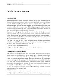 Posts and comments should be in english or malay. Pdf Uniqlo The Next Ten Years