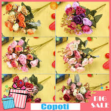 Fresh flower delivery to philippines at affordable prices. Cod Copoti Ph 21 Bouquet Silk Rose Artificial Flower Bouquet Fake Dried Flowers Shopee Philippines