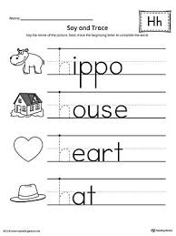 Say And Trace Letter H Beginning Sound Words Worksheet Letter H Worksheets Alphabet Worksheets Preschool Kindergarten Worksheets Printable