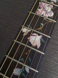 Magnolia Tree With Pink Flowers Guitar Painting Guitar Inlay Guitar Design