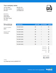 Pdf Invoice Template Free Download Send In Minutes