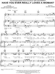 Bryan Adams Have You Ever Really Loved A Woman Sheet Music In Bb Major Transposable Download Print Sheet Music Guitar Sheet Music Music Theory