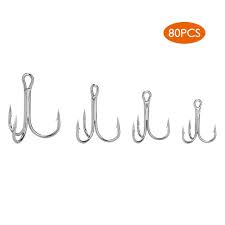 Amazon Com Dioche Fishing Treble Hook 80pcs Fishing Hook