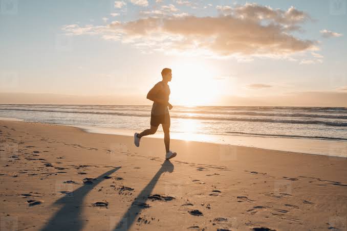 The shoreline offers a natural, high-resistance gym., AI generated
