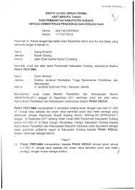 50/shm/6/2000 atas nama pihak kedua. Contoh Berita Acara Serah Terima Tanah