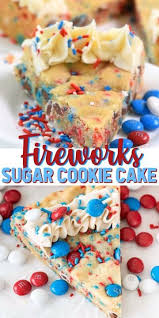 This Easy Sugar Cookie Cake Is Perfect For The 4th Of July Fill The Best Sugar Cookie Recipe With M Sugar Cookie Cakes Easy Sugar Cookies Sugar Cookies Recipe