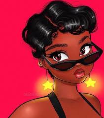 Black Art Black Female Cartoon Islandpriincess Black Girl Art Black Art Painting Black Girl Magic Art