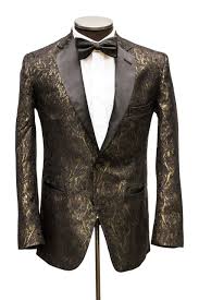 Black And Gold Mens Dress Outfit The Manhattan Reverse Black And Gold Brocade Jacket Mens Attire Fancy Dress Outfits Menswear