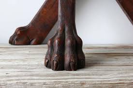 Carved Set Of 4 Solid Oak Lion S Foot Table Base Vintage Furniture Carving Furniture Legs