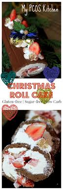 Sugar free meringue cookies, that are identical to a normal one those sugar free meringue cookies are a perfect combination of swiss and italian meringues, but as a healthier alternative. My Pcos Kitchen A Gluten Free Sugar Free Low Carb Christmas Roll Cake Low Carb Christmas Low Carb Holiday Recipes Gluten Free Cakes