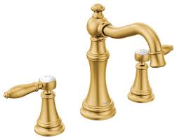 Maybe you would like to learn more about one of these? Moen Weymouth Brushed Gold Two Handle Bathroom Faucet Traditional Bathroom Sink Faucets By Bath1 Houzz