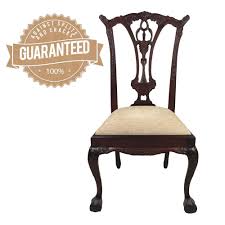 Antique Style Solid Mahogany Wood Reproduction Chippendale Dining Chair Mahogany Wood Chippendale Chairs Solid Mahogany