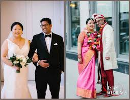 Korean Bride Indian Groom Korean Bride White Bridal Gown Asian Bridal