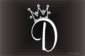 Black And White Crown With Heart Clipart Crown Letter D Initial Decal In 2020 Initials Decal D Letter Design Letter D Tattoo