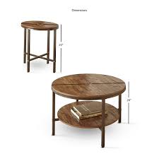The sedona slatback stool is designed like the classic schoolhouse chair, with a faux leather padded seat for greater comfort (and easy cleaning). Steve Silver Sedona 3 Piece Round Wood And Metal Coffee Table Set In Brown Se3000a