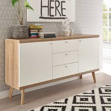 Esszimmerkommode In Eichefarben Und Weiss 160 Cm Breit Moebel Liebe Com In 2020 Wohnzimmerschranke Retro Wohnzimmer Esszimmer Anrichte