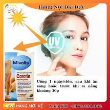 Viên uống chống nắng trắng da Carotin Mivolis Đức [ Đủ Bill] Sản Phẩm Chống  Nắng Từ Mivolis Viên Uống Hỗ Trợ Sức Khỏe Da