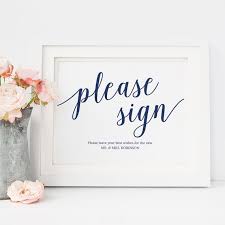 Printable Please Sign Our Guest Book Alternative Sign Navy Etsy Wedding Signs Diy Wedding Guest Book Sign Printable Wedding Sign