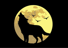 Wolf clip art free vector in open office drawing svg. Wolf Moon Vector Graphic By Evand Creative Fabrica