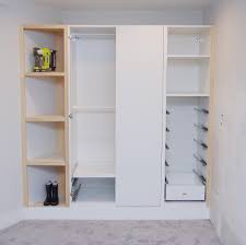 It S Not The Prettiest Picture But It S Progress I Gave Myself A Goal Today Of Building The Shelves And Ikea Wardrobe Ikea Built In Wardrobes Build A Closet