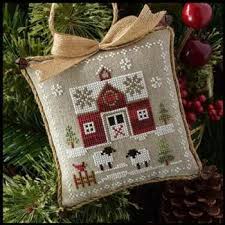Free cross stitch pattern central. Farmhouse Christmas 1 Little Red Barn Cross Stitch Chart And Free Sheep Charm Amazon Ca Home