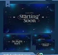 Paquete de pantallas animadas de transmisión celestial para Twitch, Kick,  YouTube/Tema estético/Aurora ...