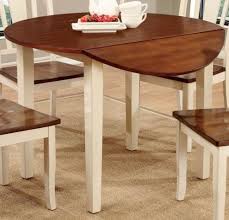 White and cherry dining table. Dover Ii Vintage White And Cherry Drop Leaf Round Dining Table From Furniture Of America Cm3326wc Rt Coleman Furniture