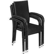 Sehen sie sich dieses produkt an und entdecken sie ähnliche esszimmerstühle & sets zum verkauf bei pamono. 8er Set Poly Rattan Gartenstuhl Stapelstuhl Hochlehner Garten Stapelbar Schwarz Ebay