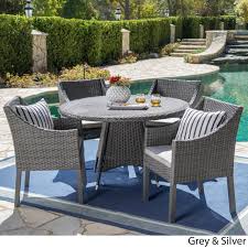 Every order includes one item or one piece. Franco Outdoor 5 Piece Round Wicker Dining Set With Cushions Umbrella Hole By Christopher Knight Home On Sale Overstock 18122713 Brown