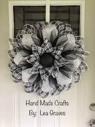 Black And White Deco Mesh Christmas Wreath Pin On Other S Wreaths