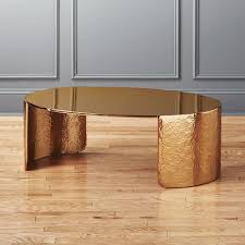 Hammered brass coffee table transitional tables by living room round metal two tier with storage black azspring. Cb2 March Catalog 2018 Cuff Hammered Gold Coffee Table