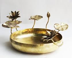 Lotus Urli Artifact By The Design Forge Sku 222407 Brass Decor India Home Decor Gold Tray Decor