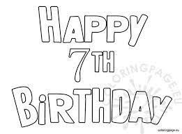 These cakes all have birthday candles for the number of years 1st through 9th. Girl Happy 7th Birthday Coloring Pages Novocom Top