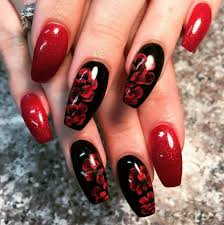 Black And Red Acrylic Nail Ideas Red Nail Designs Acrylic Coffin Fresh 49 Black Nail Art Designs Red Nail Designs Black Nail Designs Nail Art Design 2017