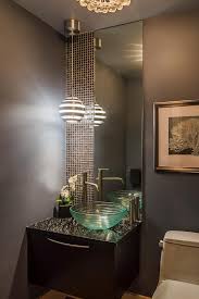 Modern Gray Powder Room Modern Powder Rooms Bathroom Interior Powder Room Design