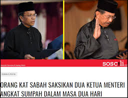 Kemelut siapa ketua menteri sabah yang baharu. Orang Kat Sabah Saksikan Dua Ketua Menteri Angkat Sumpah Dalam Masa Dua Hari Soscili