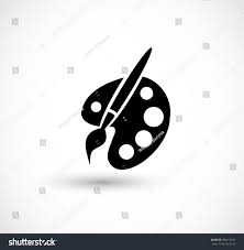 Black And White Vector Palette Paint Brush With Palette Icon Vector Ad Affiliate Brush Paint Palette Vector Paint Icon Paint Palette Paint Brushes