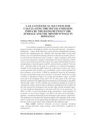 Tainuirea si favorizarea privitoare la. Pdf Can A Statistical Solution For Calculating The Social Cohesion Index Be The Ratio Between The Average And The Minimum Wage In Romania