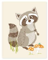 Raccoon Wall Art Woodland Art For Kids Nursery Wall Decor Etsy In 2021 Woodland Art Print Raccoon Art Woodland Art