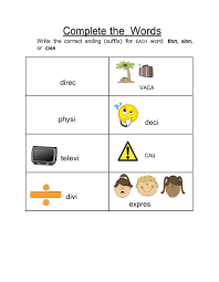 Scholastic fun with phonics rhyming words short & long. Word Endings Tion Cion Sion Worksheet