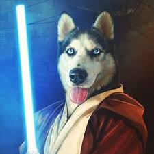 Pet Portrait Obi Wan Kenobi Star Wars Dog Portrait Funny Dog Gift