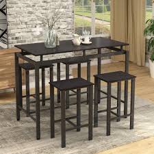 Add high functionality and fresh design to your dining room today with the willow dining. Danxee 5 Piece Kitchen Counter Height Pub Dining Table Set High Breakfast Table With 4 Chairs For Dining Area Espresso Buy Online In Jamaica At Jamaica Desertcart Com Productid 166823726