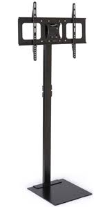 Mobile tv stand / rolling monitor trolley with adjustable shelf and flat screen mount. Large Tv Stands Heavy Duty Flat Panel Mounts