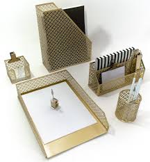 Each piece is crafted from metal, featuring openwork elements and a glamorous rose gold finish. Blu Monaco Gold 5 Piece Cute Desk Organizer Set Cute Office Etsy Gold Desk Accessories Desk Organizer Set Gold Desk